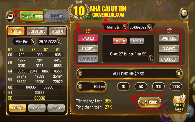 Chơi lô đề trên mạng